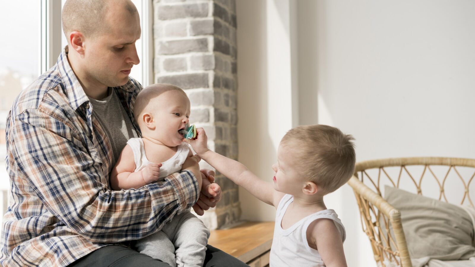 front-view-happy-father-child